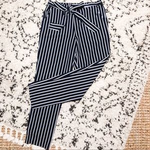 Navy & White Pinstripe Pants